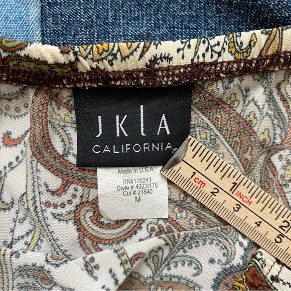 vintage jkla paisley print skirt orange earth tones size M - Picture 4 of 7